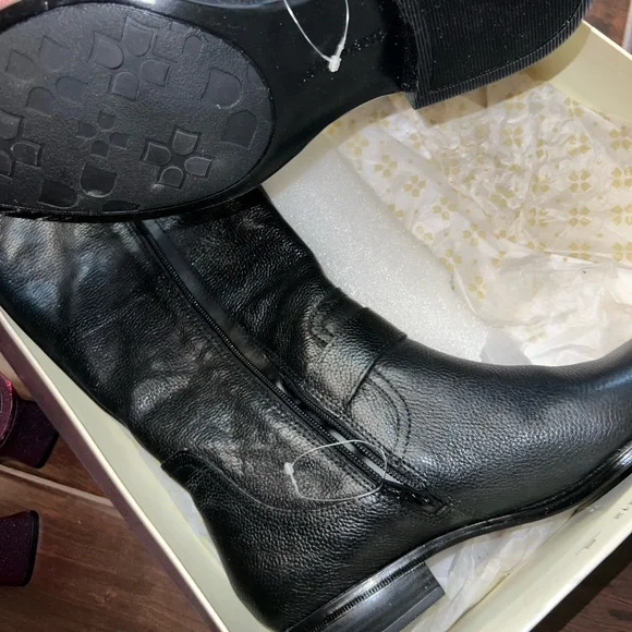 NWT Black Leather Riding Boots - Picture 3 of 5